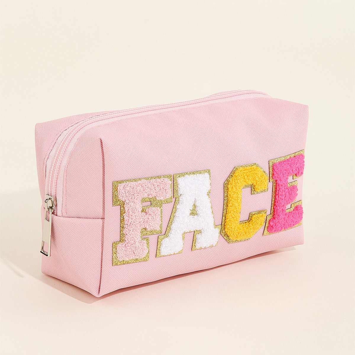 Wholesale Towel PU Embroidered Letter Cloth Sticker Waterproof Storage Bag